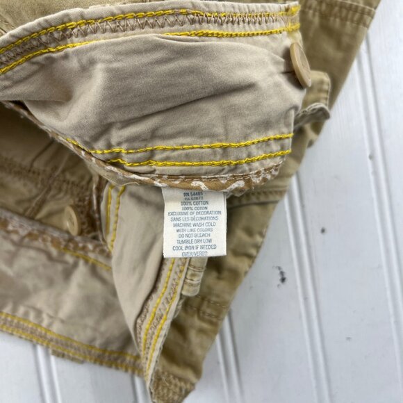 American Eagle Outfitters Khaki Mini Skirt Womens Size 14‎ Cotton Blend Y2K - Picture 4 of 5